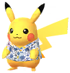 Pikachu in the Kariyushi costume