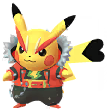 Pikachu in the Rock Star costume