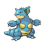 Nidoqueen, Front, in Black & White