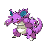 Nidoking, Front, in Black & White