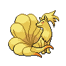 Ninetales, Front, in Black & White