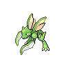 Scyther, Front, in Black & White