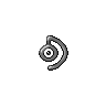 Unown D in Black & White