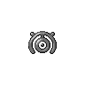 Unown M, Front, in Black 2 & White 2