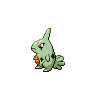 Larvitar, Front, in Black & White