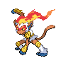 Infernape, Front, in Black & White