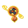 Rotom Fan, Front, in Black & White