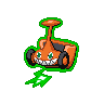 Rotom Mow, Front, in Black & White