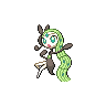 Meloetta Aria Forme, Front, in Black & White