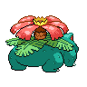 Venusaur, Back, in Black & White
