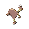 Hitmonlee, Back, in Black & White