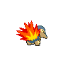 Cyndaquil, Back, in Black & White