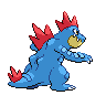 Feraligatr, Back, in Black & White