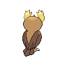 Noctowl, Back, in Black & White