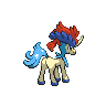 Keldeo Ordinary Form, Back, in Black & White