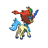 Keldeo Resolute Form, Back, in Black & White