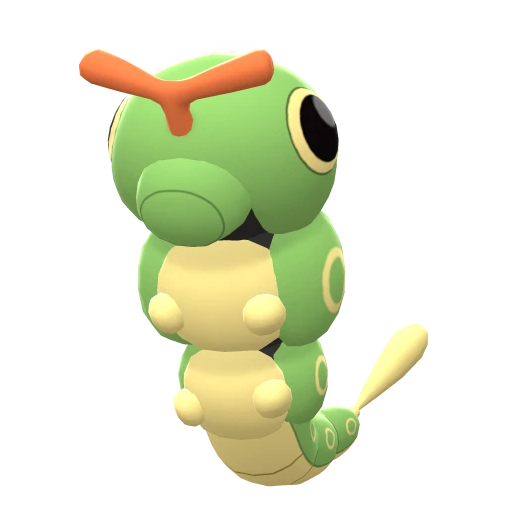 Caterpie, Front, in Brilliant Diamond & Shining Pearl