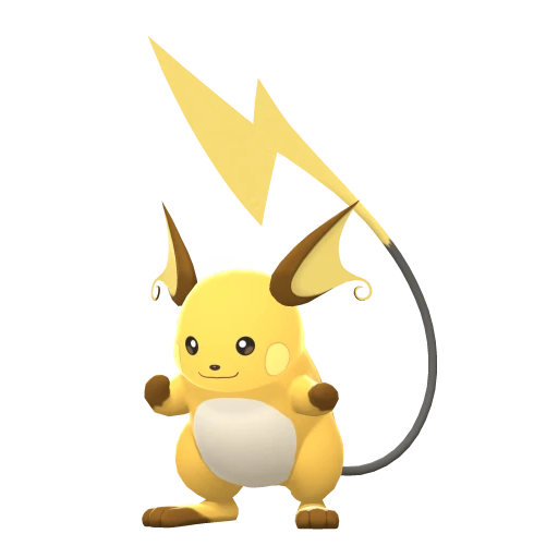 Raichu, Front, in Brilliant Diamond & Shining Pearl