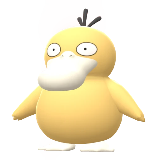 Psyduck, Front, in Brilliant Diamond & Shining Pearl