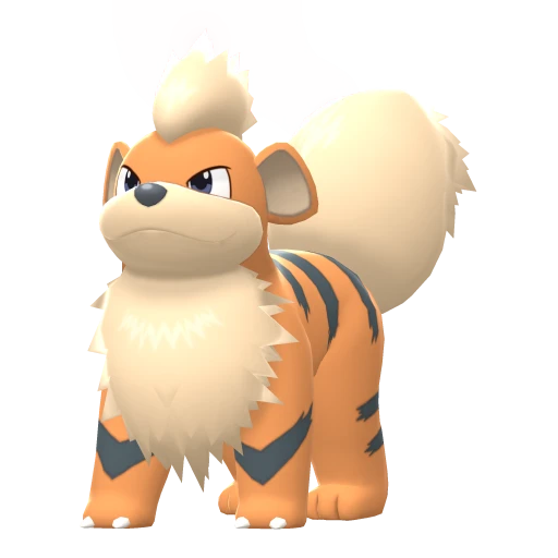 Growlithe, Front, in Brilliant Diamond & Shining Pearl