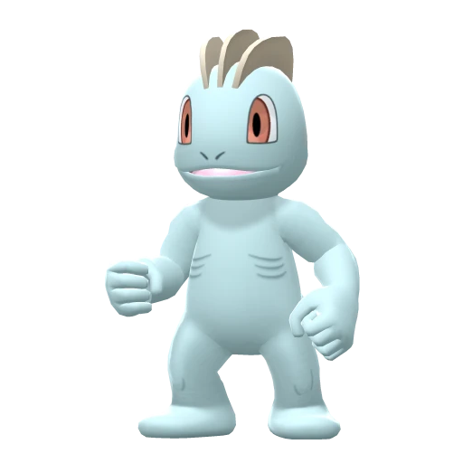 Machop, Front, in Brilliant Diamond & Shining Pearl