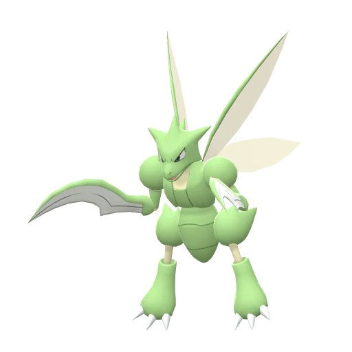 Scyther, Front, in Brilliant Diamond & Shining Pearl