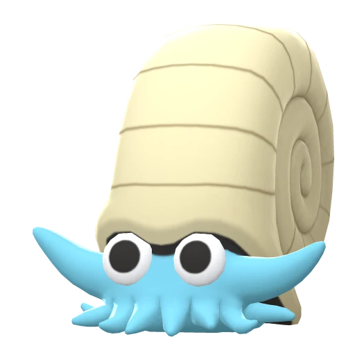Omanyte, Front, in Brilliant Diamond & Shining Pearl