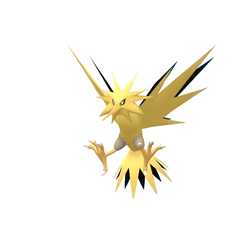 Zapdos, Front, in Brilliant Diamond & Shining Pearl