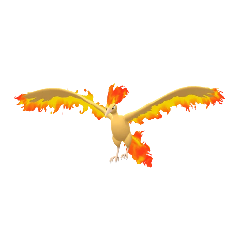 Moltres, Front, in Brilliant Diamond & Shining Pearl