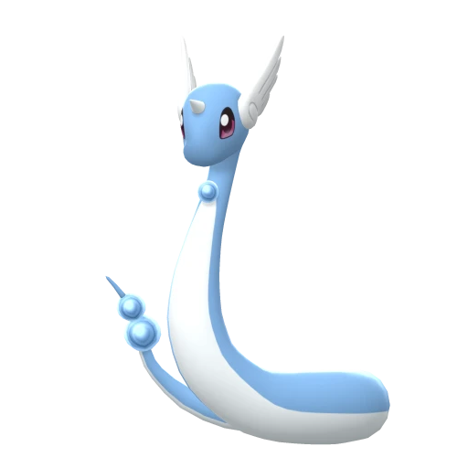 Dragonair, Front, in Brilliant Diamond & Shining Pearl