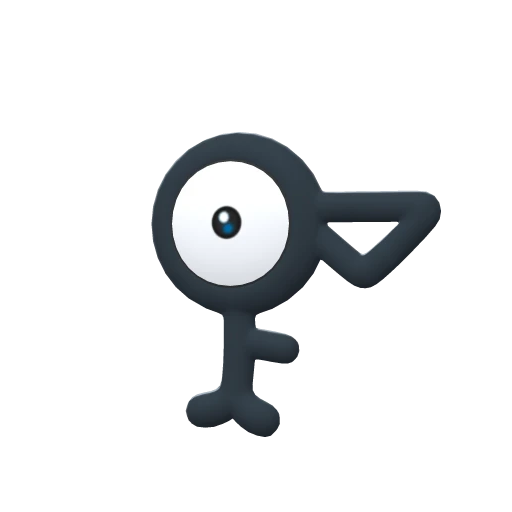 Unown F, Front, in Brilliant Diamond & Shining Pearl