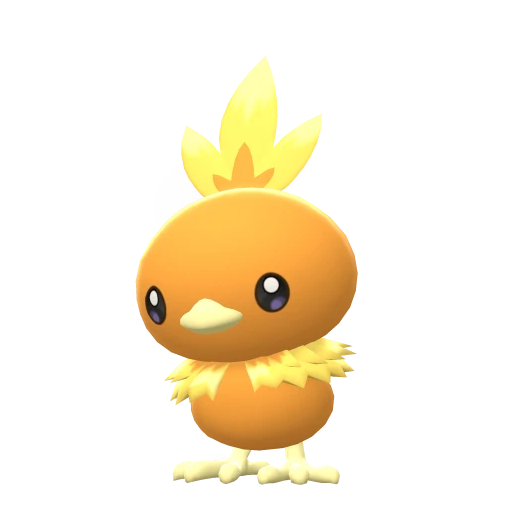 Torchic, Front, in Brilliant Diamond & Shining Pearl
