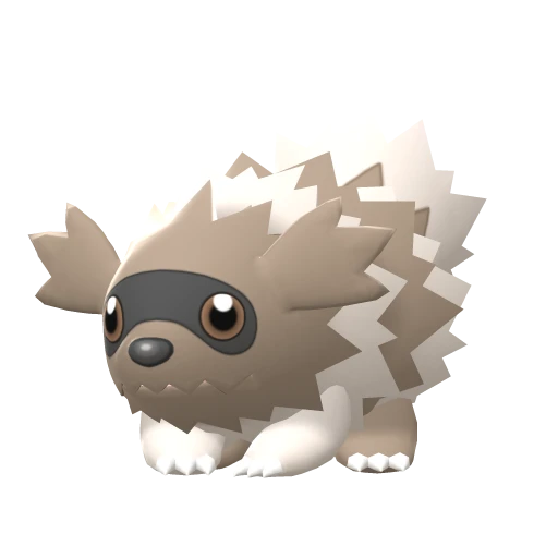 Zigzagoon, Front, in Brilliant Diamond & Shining Pearl