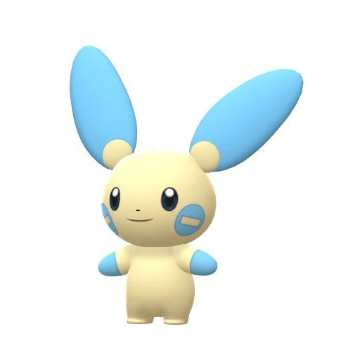 Minun, Front, in Brilliant Diamond & Shining Pearl
