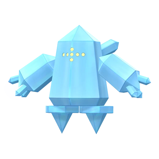 Regice, Front, in Brilliant Diamond & Shining Pearl