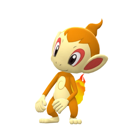 Chimchar, Front, in Brilliant Diamond & Shining Pearl
