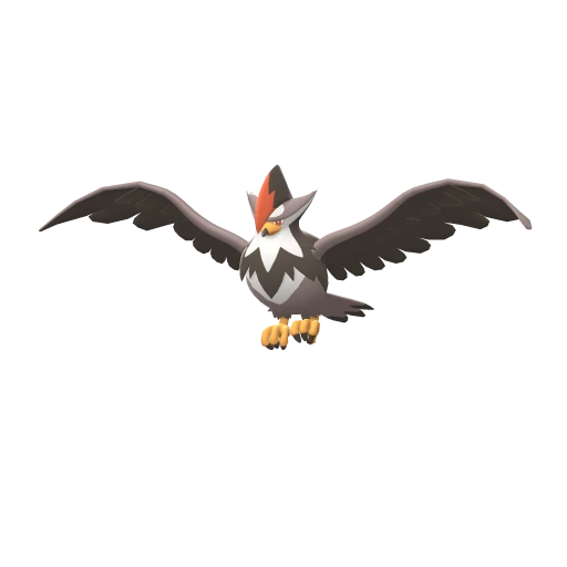 Staraptor, Front, in Brilliant Diamond & Shining Pearl