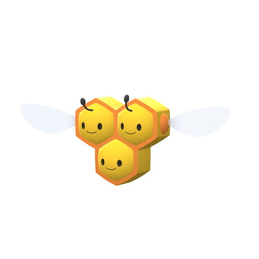 Combee, Front, in Brilliant Diamond & Shining Pearl