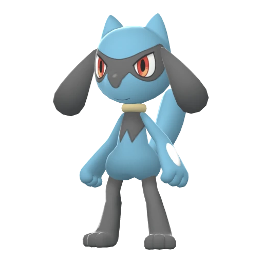 Riolu, Front, in Brilliant Diamond & Shining Pearl