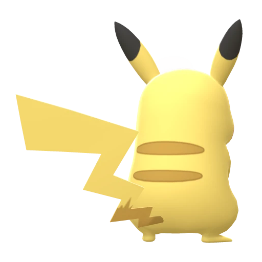 Pikachu, Back, in Brilliant Diamond & Shining Pearl