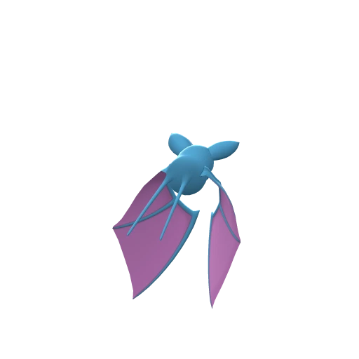 Zubat, Back, in Brilliant Diamond & Shining Pearl
