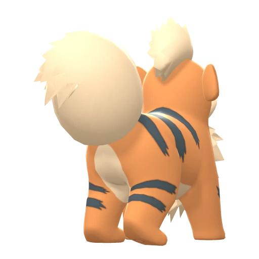 Growlithe, Back, in Brilliant Diamond & Shining Pearl