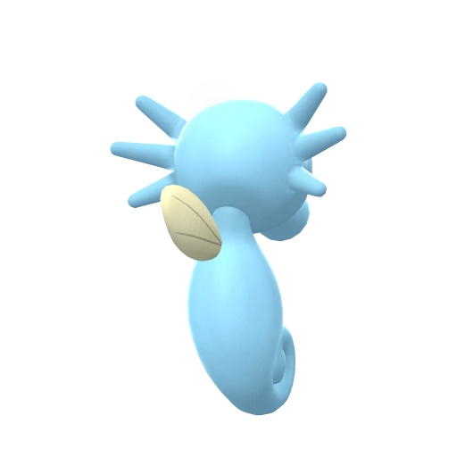 Horsea, Back, in Brilliant Diamond & Shining Pearl