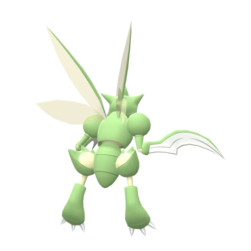 Scyther, Back, in Brilliant Diamond & Shining Pearl