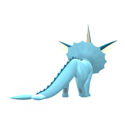 Vaporeon, Back, in Brilliant Diamond & Shining Pearl