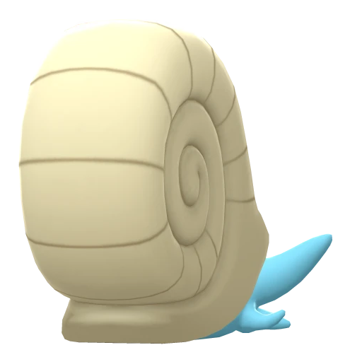 Omanyte, Back, in Brilliant Diamond & Shining Pearl