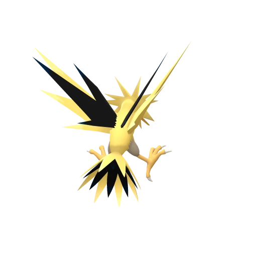 Zapdos, Back, in Brilliant Diamond & Shining Pearl