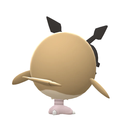 Hoothoot, Back, in Brilliant Diamond & Shining Pearl