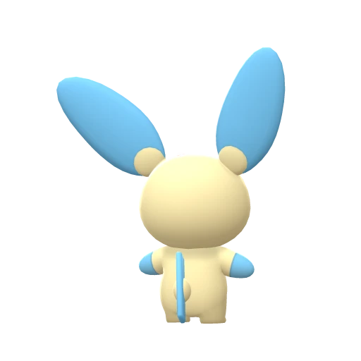 Minun, Back, in Brilliant Diamond & Shining Pearl