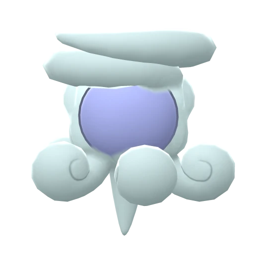 Castform Snowy Form, Back, in Brilliant Diamond & Shining Pearl